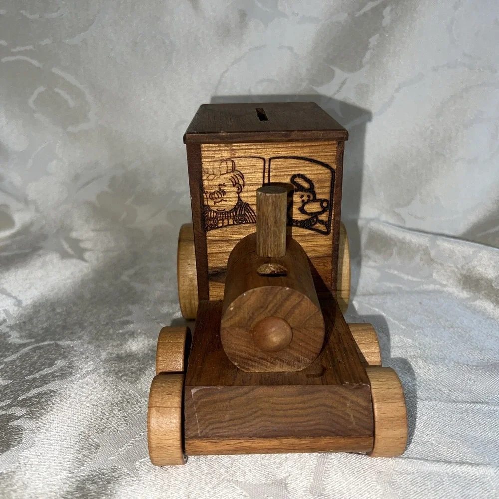 Vintage Wooden Train Engine Gold Country Bank Toystslgic MN 1977